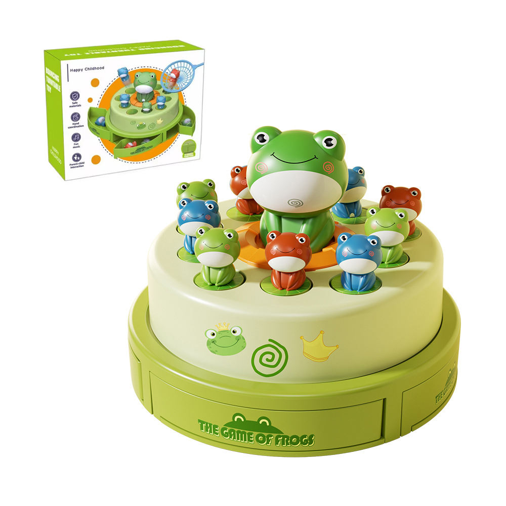 Kids Electric Music Board Games Educational Reactivity Montessori Toy Frog Bouncing Carousel Frog Up Toy - Image 11