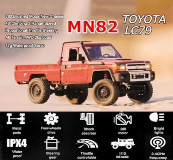 1/12 Scale Pickup 4WD 2.4Ghz Remote Control Truck Model Climbing Off-Road Vehicle - Image 8