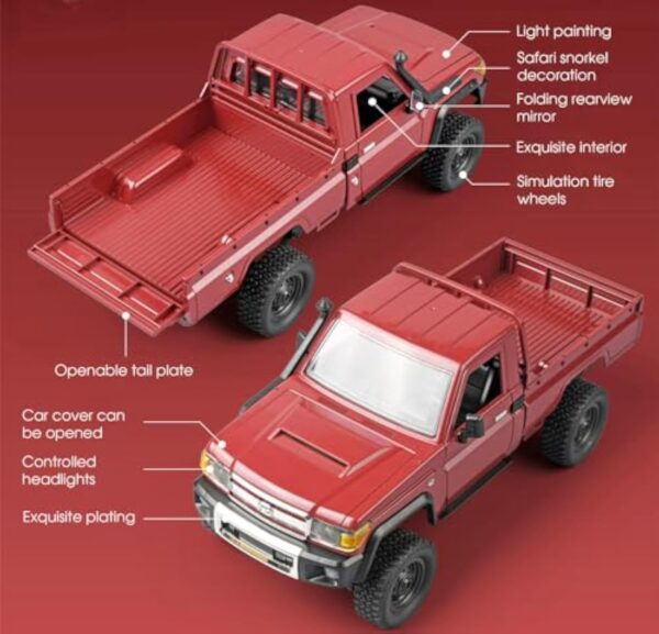 1/12 Scale Pickup 4WD 2.4Ghz Remote Control Truck Model Climbing Off-Road Vehicle - Image 12
