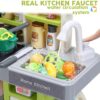 63 PCS Kitchen Accessories 80CM Kids Pretend Play Realistic Lights Sounds Spray Kitchen Set Toys for Children - Image 14