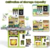 63 PCS Kitchen Accessories 80CM Kids Pretend Play Realistic Lights Sounds Spray Kitchen Set Toys for Children - Image 17