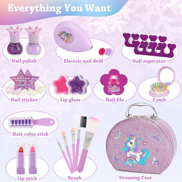 Hot Sale Girl OEM Cosmetic Toys Pretend Play Kids Makeup Kits Washable Non-Toxic Make Up Bag Toys - Image 4