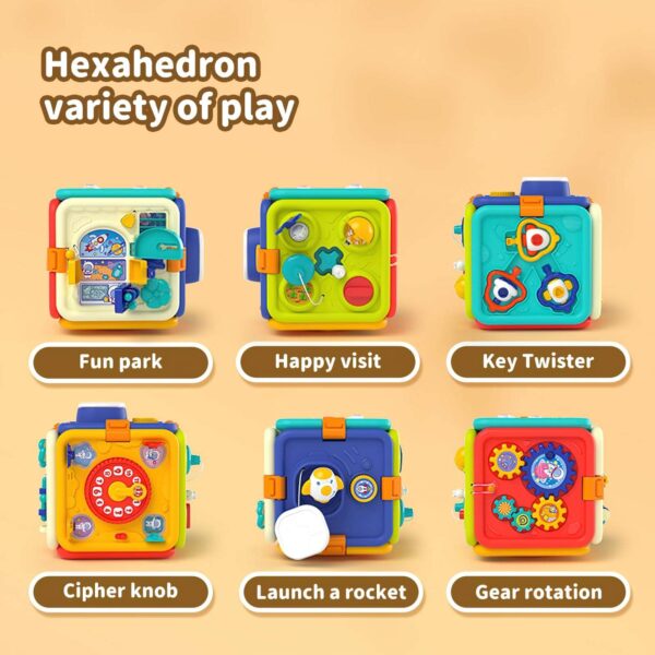 6 in 1 Baby Activity Cubes Multi-function Montessori Sensory Learning Toys for kids early educational - Image 6