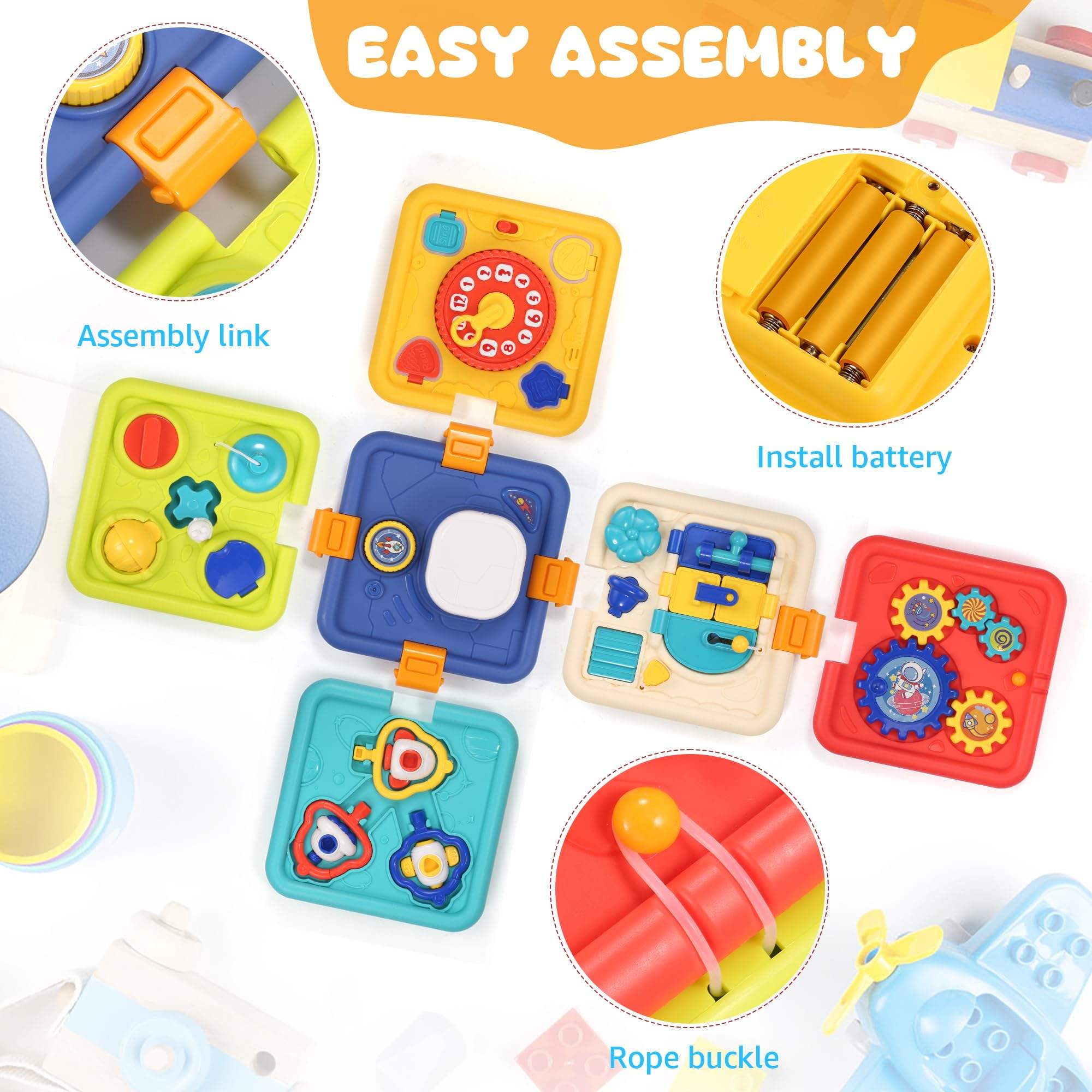 6 in 1 Baby Activity Cubes Multi-function Montessori Sensory Learning Toys for kids early educational - Image 9