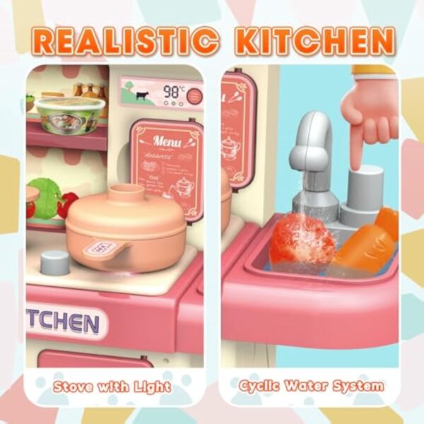 Customized Plastic Role Play Kitchen Play Set Toy Kids Cooking Food Kitchen Toys Female Spraying Kitchen Set Toys - Image 4