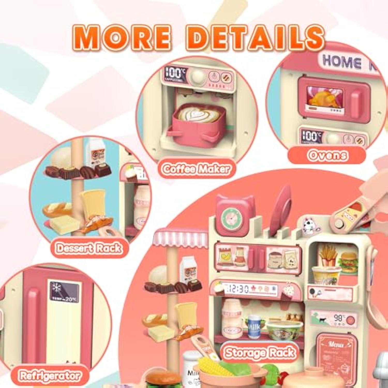 Customized Plastic Role Play Kitchen Play Set Toy Kids Cooking Food Kitchen Toys Female Spraying Kitchen Set Toys - Image 5