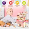 Customized Plastic Role Play Kitchen Play Set Toy Kids Cooking Food Kitchen Toys Female Spraying Kitchen Set Toys - Image 18