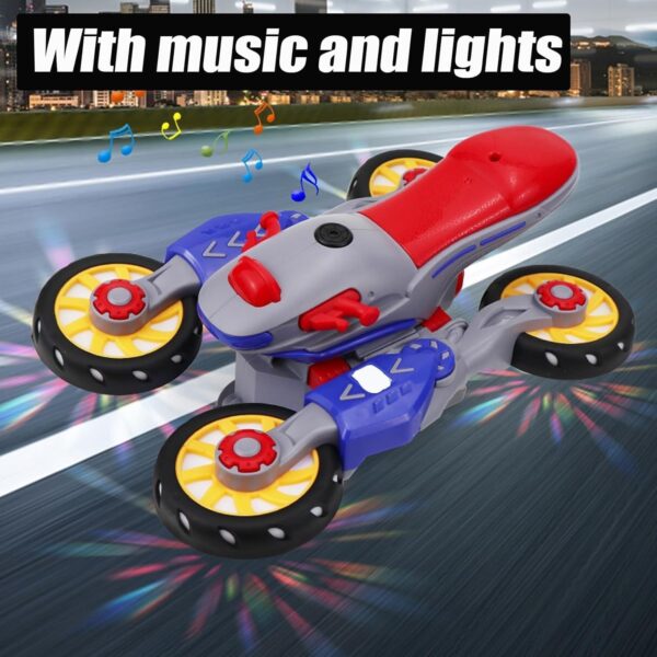 New Design Children’s Music Electric Rotary Universal Kids Toy Motorcycle Colorful Lights Electric Car Toy - Image 4