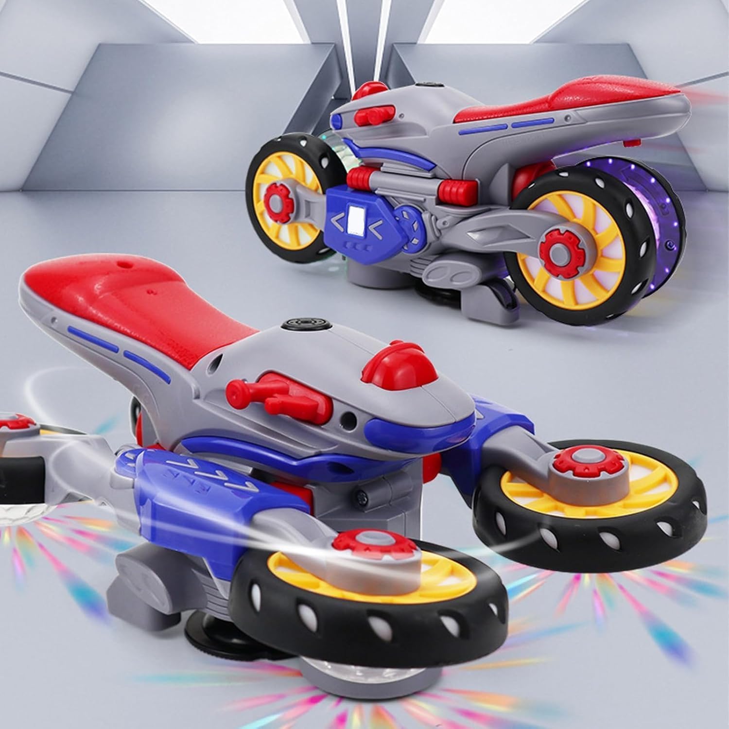 New Design Children’s Music Electric Rotary Universal Kids Toy Motorcycle Colorful Lights Electric Car Toy - Image 5