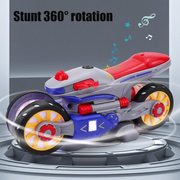 New Design Children’s Music Electric Rotary Universal Kids Toy Motorcycle Colorful Lights Electric Car Toy - Image 12