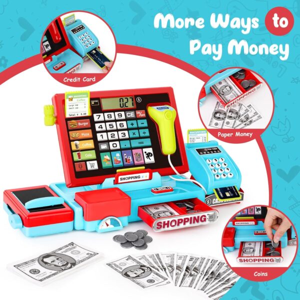Cash Register Toys Simulation Shopping Toys Gifts with Electronic Sounds Fun Indoor Pretend Play House Toys for Children - Image 8