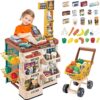 Grocery Toys Mini Trolly Shopping Basket Supermarket Cashier Machine Toy Set for Kids - Image 15