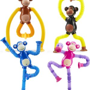 Suction Cup Cute Big Ear Monkey Tube Squeeze Fidget Relieve Toy Pop Tubes Monkey Toys for Kids - Image 13