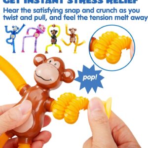 Suction Cup Cute Big Ear Monkey Tube Squeeze Fidget Relieve Toy Pop Tubes Monkey Toys for Kids - Image 15