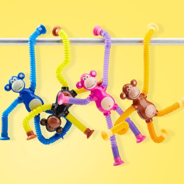 Suction Cup Cute Big Ear Monkey Tube Squeeze Fidget Relieve Toy Pop Tubes Monkey Toys for Kids - Image 12
