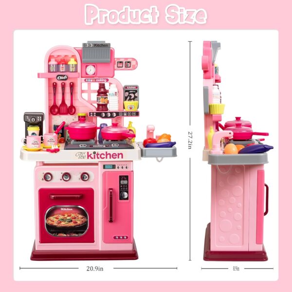 Girl Toy Multifunction Kids Role Pretend Play Cooking Game Toys Lighting Music Kitchen Table Toy Set - Image 8