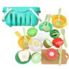 17Pcs Customized Design Role Play Kitchen Play Set Toy Kids Cooking Food Fruit Magnet Cutting Toy for Kids - Image 13