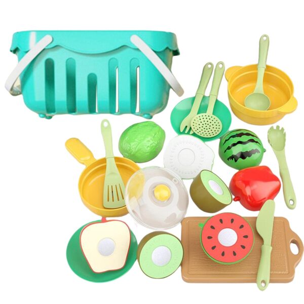 17Pcs Customized Design Role Play Kitchen Play Set Toy Kids Cooking Food Fruit Magnet Cutting Toy for Kids - Image 2