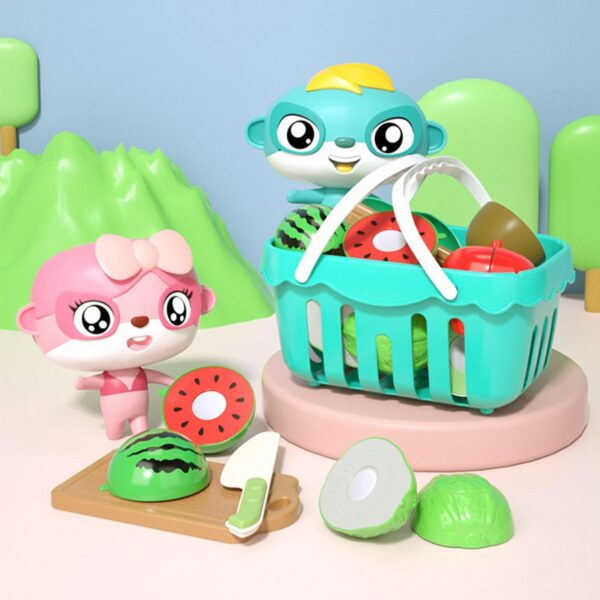 17Pcs Customized Design Role Play Kitchen Play Set Toy Kids Cooking Food Fruit Magnet Cutting Toy for Kids - Image 4