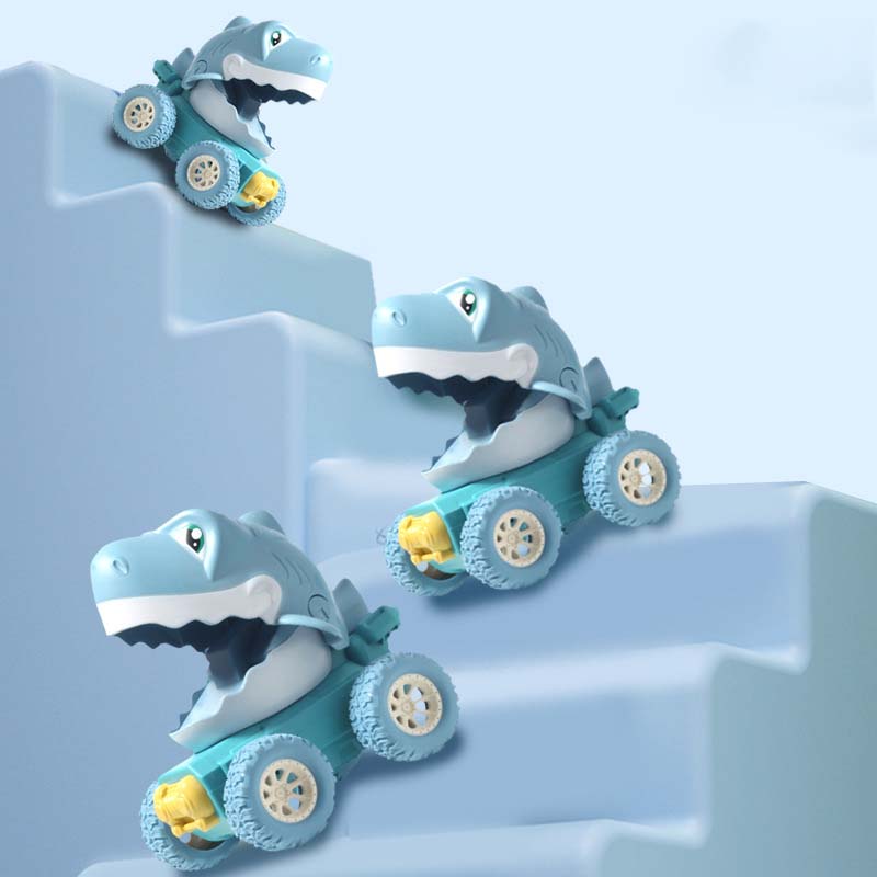 New design portable and mini car toys interesting pressing car for children dinosaur&shark styles pressing car toys - Image 3
