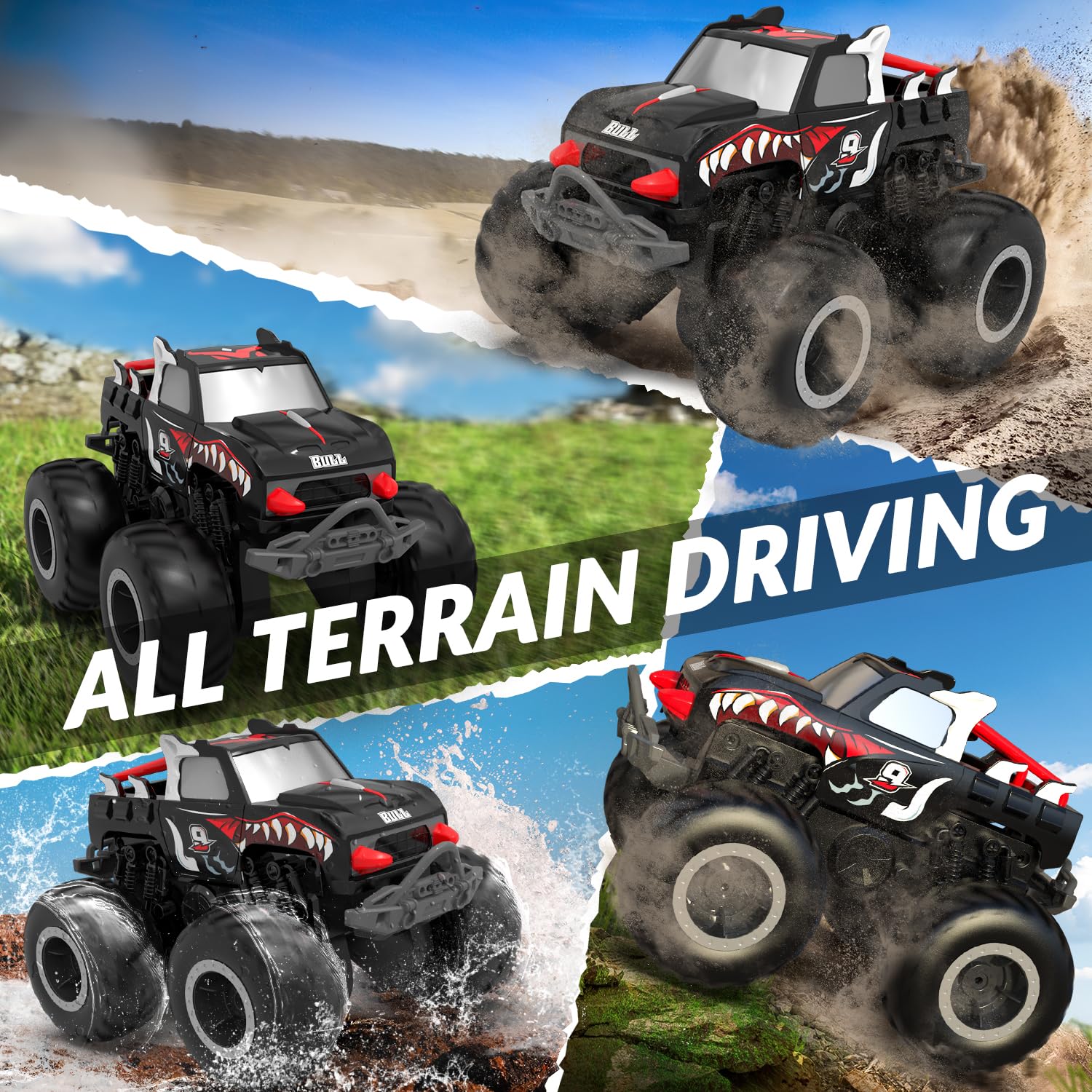 1/20 2.4G 4WD Remote Control Off-Road Rechargeable Amphibious Vehicle Monster Truck Car - Image 5
