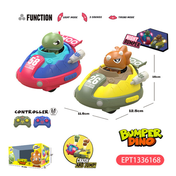 2.4G 4 Function Remote Control 2players Pop up Dinosaur Battle Bumper Car Rc Cars Toys with Lights And Music - Image 6