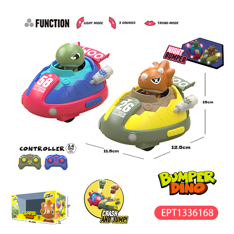 2.4G 4 Function Remote Control 2players Pop up Dinosaur Battle Bumper Car Rc Cars Toys with Lights And Music - Image 5