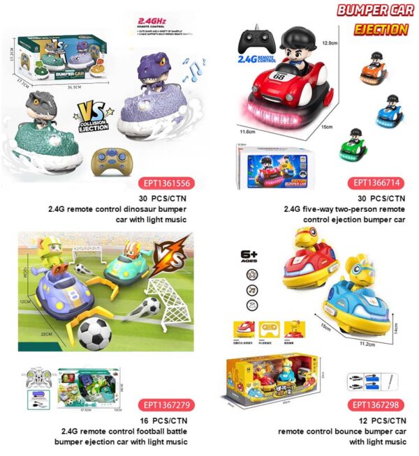2.4G 4 Function Remote Control 2players Pop up Dinosaur Battle Bumper Car Rc Cars Toys with Lights And Music - Image 8