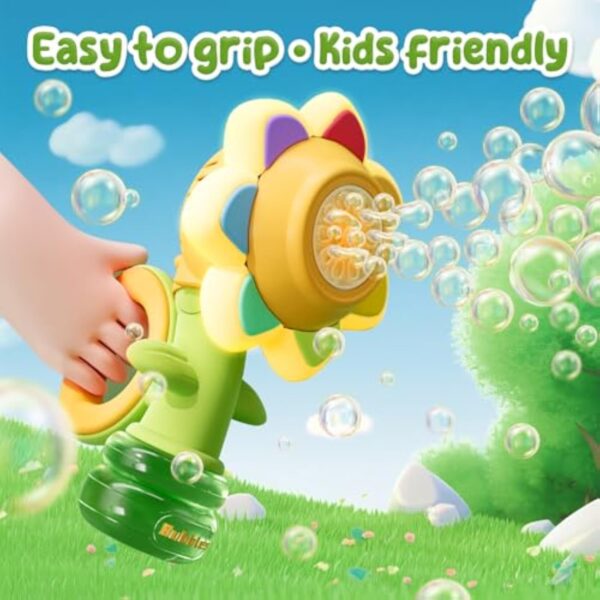 Sunflower Bubble Maker Cute Seven Color Spit Model Colorful Electric Power Dancing Flowers Bubble Machine - Image 10