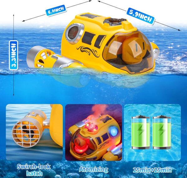 2.4G Mini Water Boat Toy Double Propeller Lighting Spray Motorboat Children Pool Water Remote Control Rc Boat Ship Juguetes - Image 10