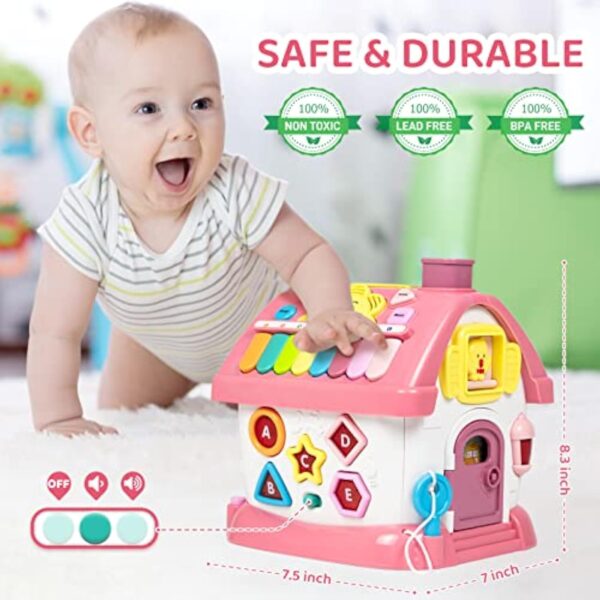 6 in 1 Multi-Functional House Montessori Toddlers Musical Toys Educational Birthday Gift Busy Board Activity Cube - Image 4
