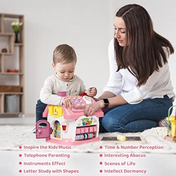 6 in 1 Multi-Functional House Montessori Toddlers Musical Toys Educational Birthday Gift Busy Board Activity Cube - Image 12