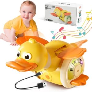 Electric 360° Rotating Foraging Duck Children Cute Fun Sound and Light Round Duck Baby Guide to Learn to Climb Toys - Image 13