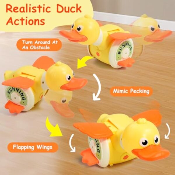 Electric 360° Rotating Foraging Duck Children Cute Fun Sound and Light Round Duck Baby Guide to Learn to Climb Toys - Image 6