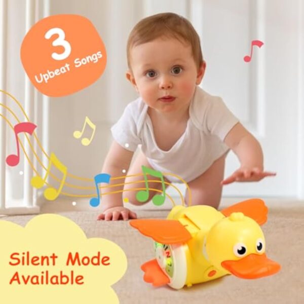 Electric 360° Rotating Foraging Duck Children Cute Fun Sound and Light Round Duck Baby Guide to Learn to Climb Toys - Image 8