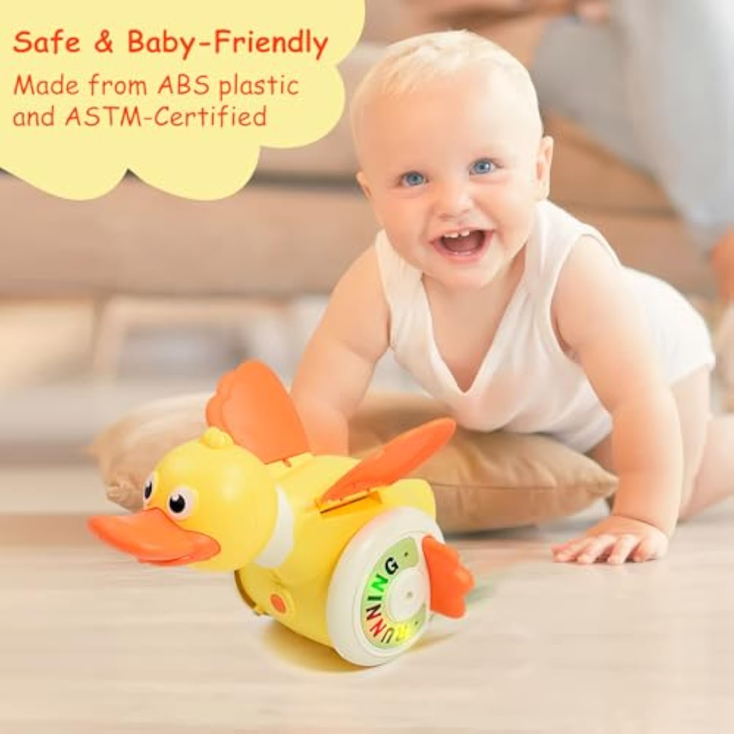 Electric 360° Rotating Foraging Duck Children Cute Fun Sound and Light Round Duck Baby Guide to Learn to Climb Toys - Image 11