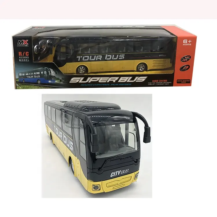 Kids 2 colors remote control car cheap 4 function bus toy with light and USB - Image 7