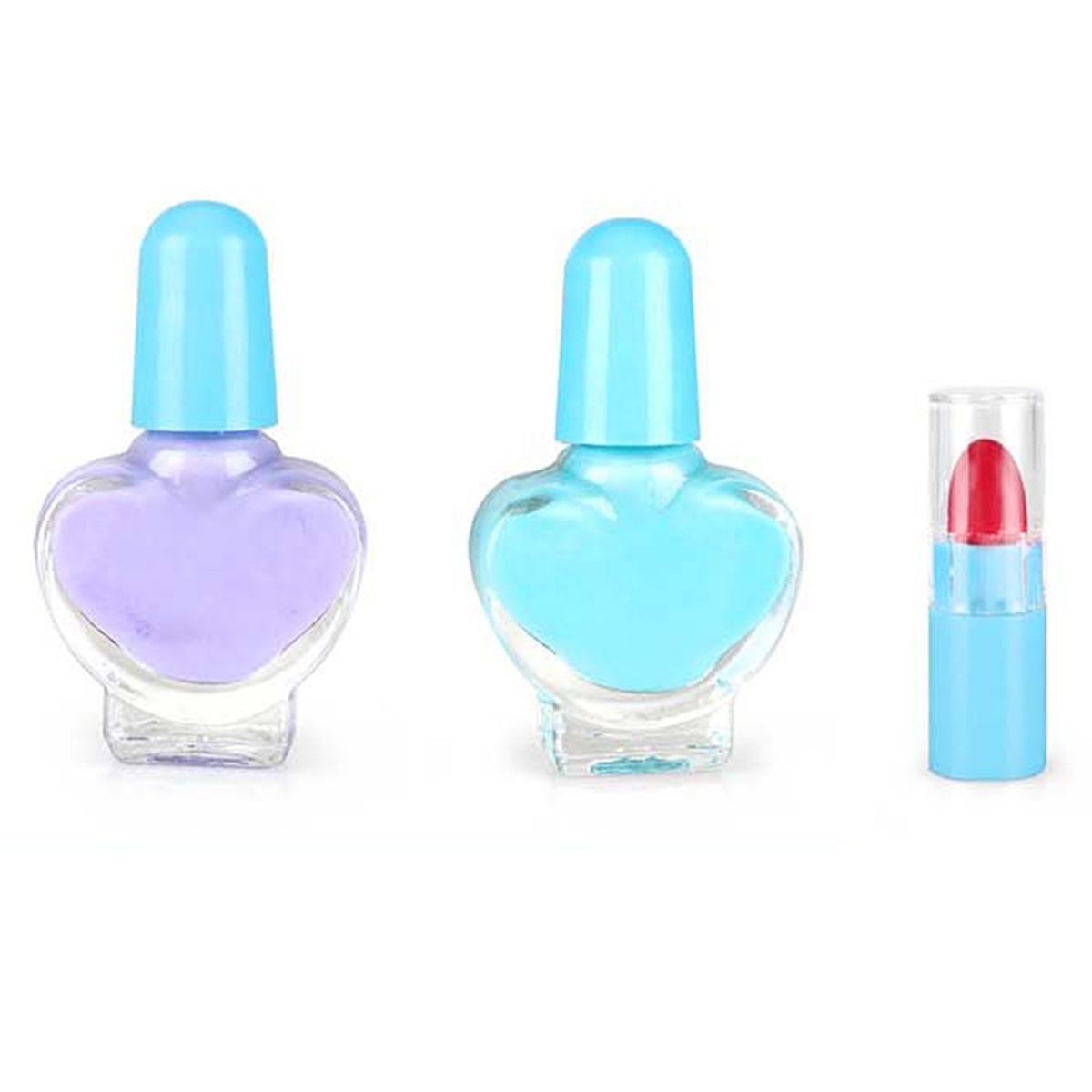 Kids Princess Dress Up Kit Nail Polish Beauty Blue Cosmetics Bag Set Real Children Makeup Toyfor Girls - Image 5