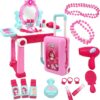 2 in 1 Pretend Play Kids Vanity Table Girls Kids Make Up Set Make Up Table for Kids - Image 14