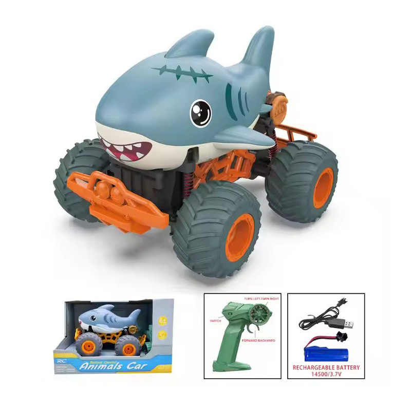 2.4G 4-Way Rc Cartoon Shark Buggy Dinosaur Car Toys Kid Dinosaurs Truck Toy - Image 3