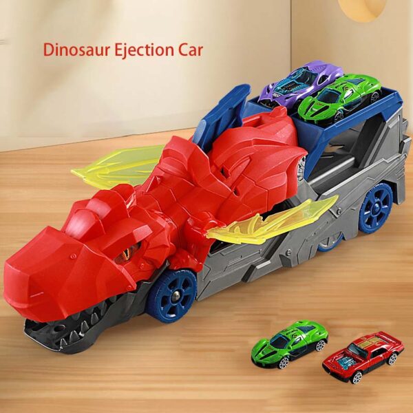 Dinosaur Ejection With Wheel Railway Storage Alloy Cars Catapult Toy - Image 2