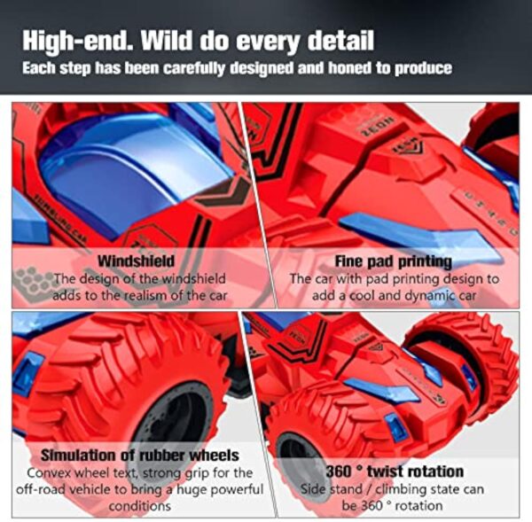 Wholesale Four-Wheel Drive Vehicle Rotating Double-Sided Stunt Spinning Toy Kids 360° Rolling Small Twist Pocket Car - Image 8