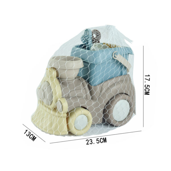 7Pcs Summer Beach Toys Shovel Girl Cheap Children Toy Car Wheat Kids Silicone Sand Net Bag Truck Set - Image 6
