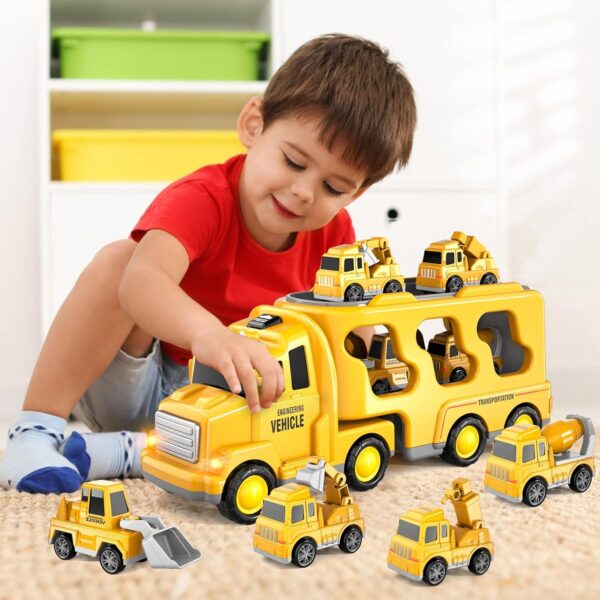 Inertial Lighting Music Engineering Transport Car Storage Truck City Toy TransporterToys Carrier Assembled Vehicle - Image 8