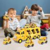Inertial Lighting Music Engineering Transport Car Storage Truck City Toy TransporterToys Carrier Assembled Vehicle - Image 18