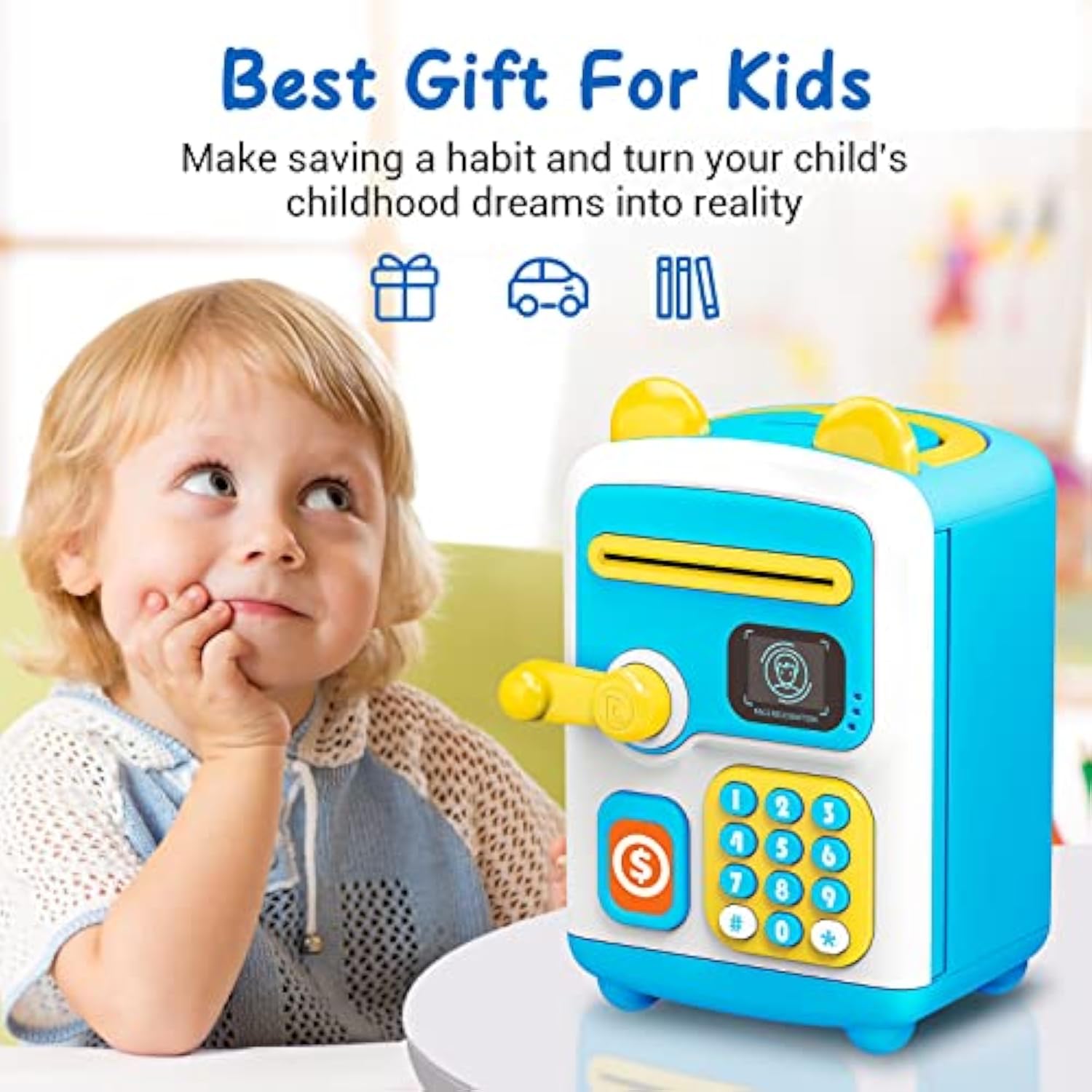 Face Recognition Electronic Children’s Electronic Piggy Bank Atm Password Money Box - Image 5