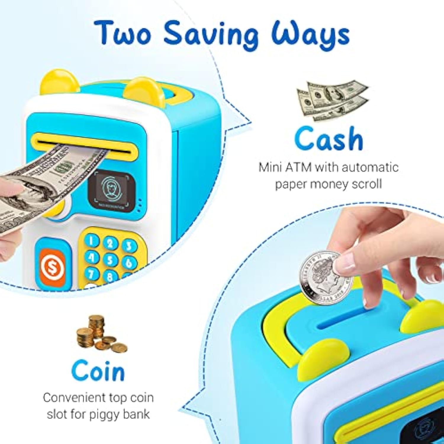 Face Recognition Electronic Children’s Electronic Piggy Bank Atm Password Money Box - Image 9