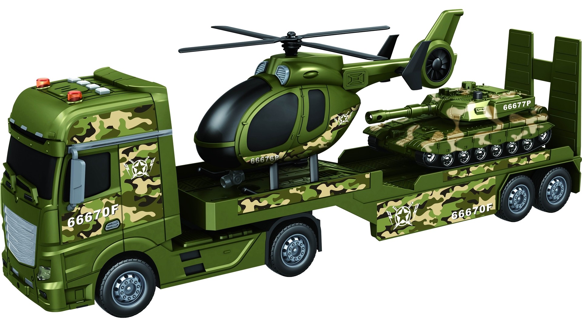 Green Military Big Truck Toys 25.6″ Semi Truck Toy with Helicopters and Tank Army Toys with Lights &Sounds - Image 11
