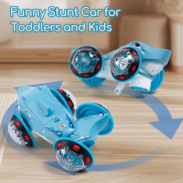 Electric Colorful Lights & Music Stunt Shark Car 360° Rotating Monster Trucks Dancing Toys Juguetes For Baby - Image 6