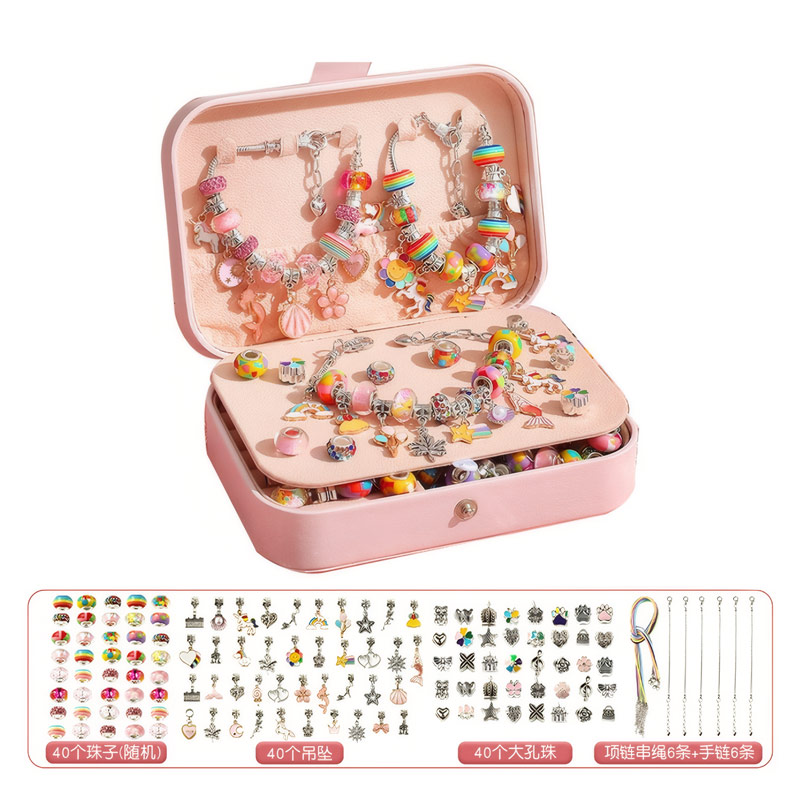 132pcs Set Candy Color Cherry Pink Pandora Bracelet Girls’ Toys New Design Girl 2024 Fashion Makeup Toy for Girls Beauty Kid - Image 7